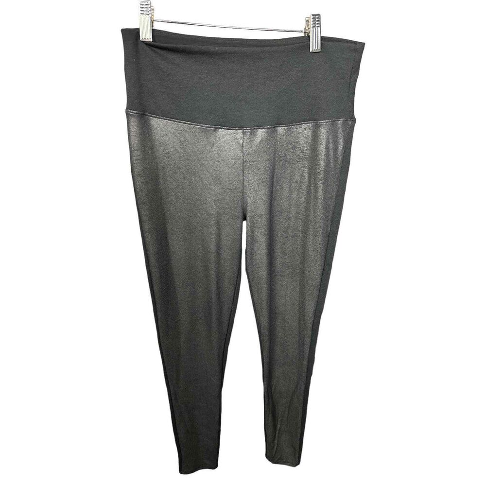 Assets by Spanx Faux Leather Front Leggings Size Large